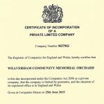  Orchard incorporated at Companies House.